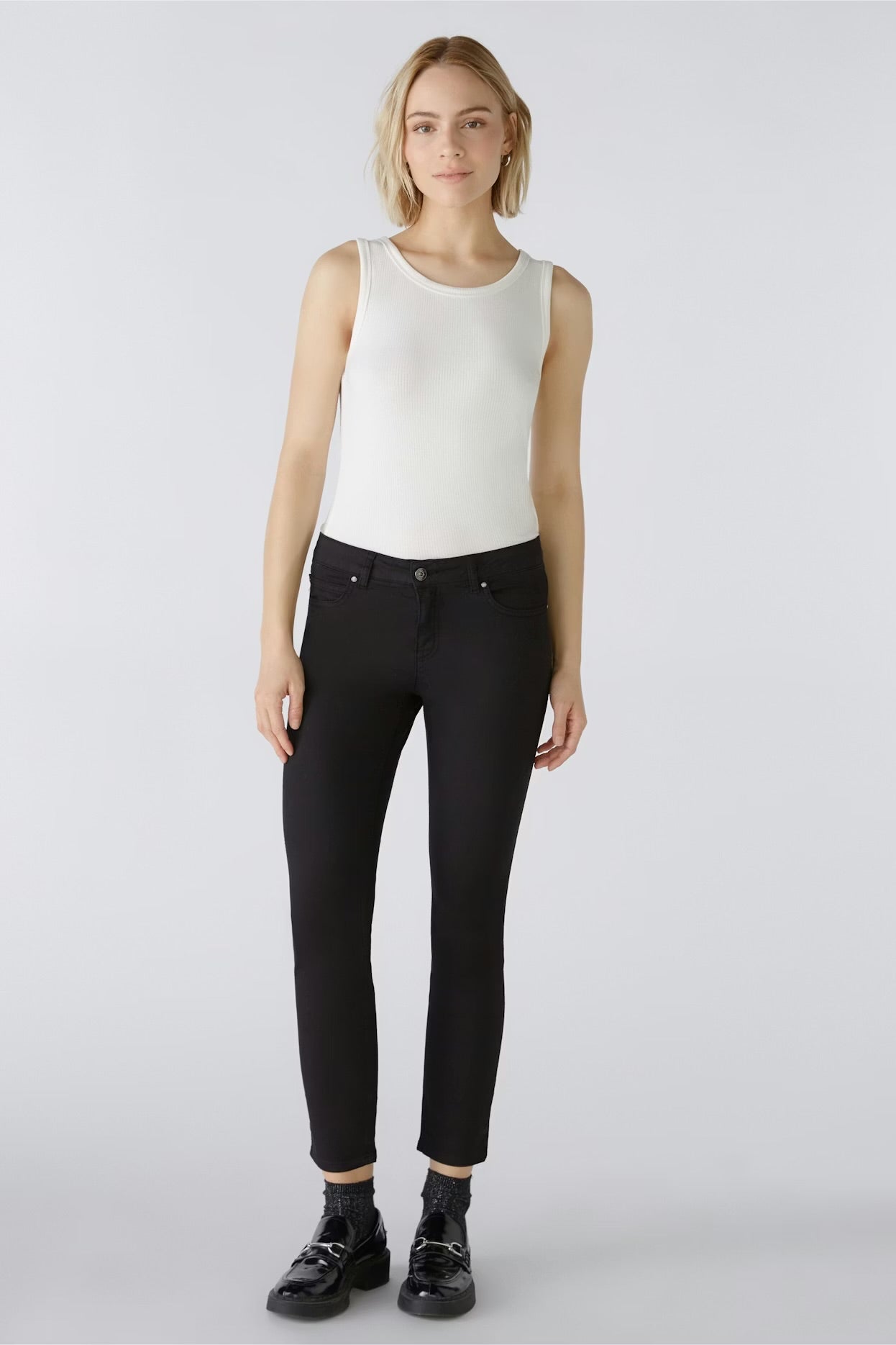 Oui Baxtor Cropped Jeggings Black