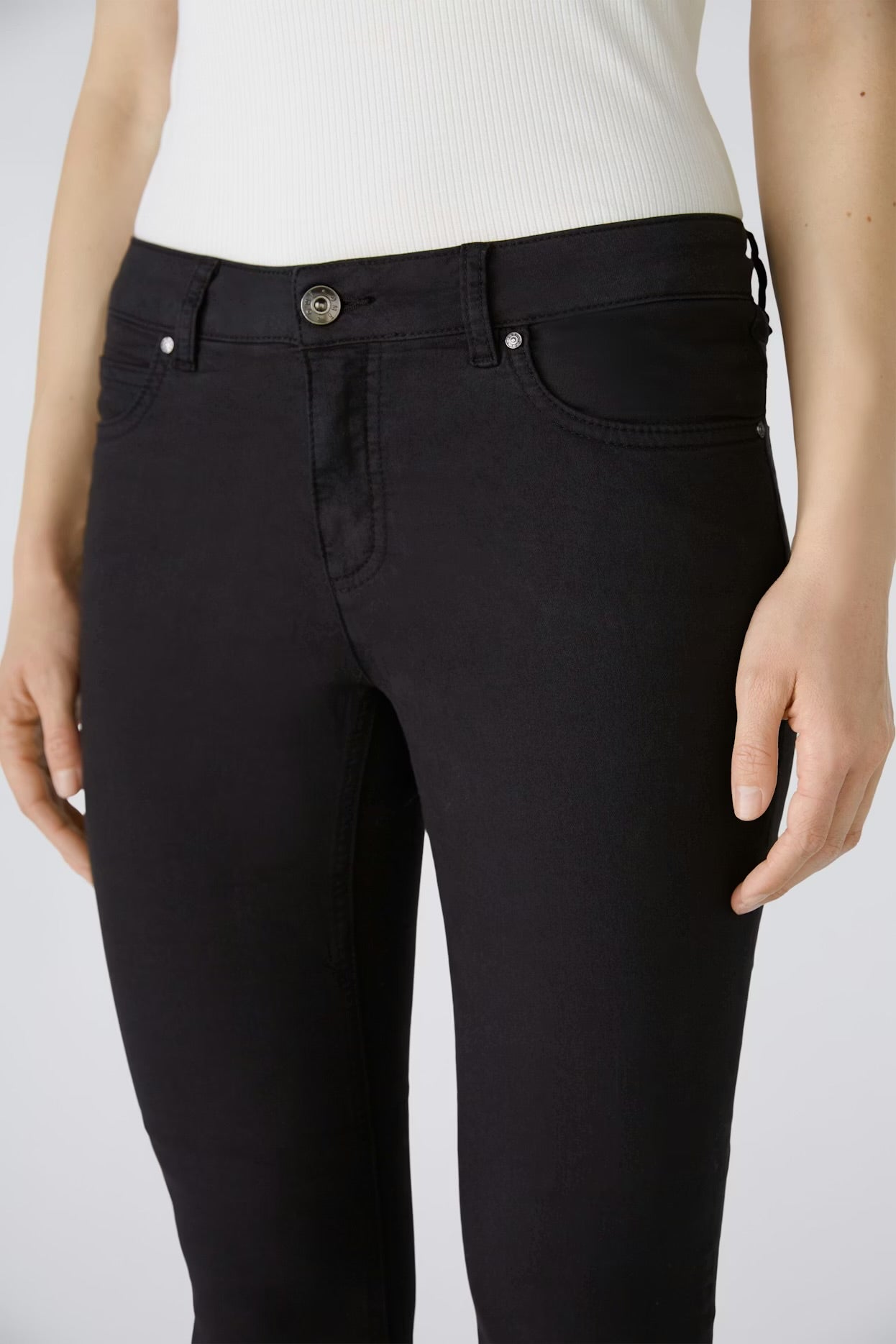 Oui Baxtor Cropped Jeggings Black