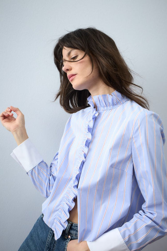 Oui Blouse Light Blue Rose