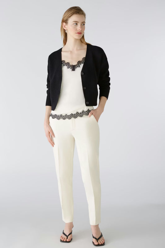Oui Feylia Trousers Eggnog