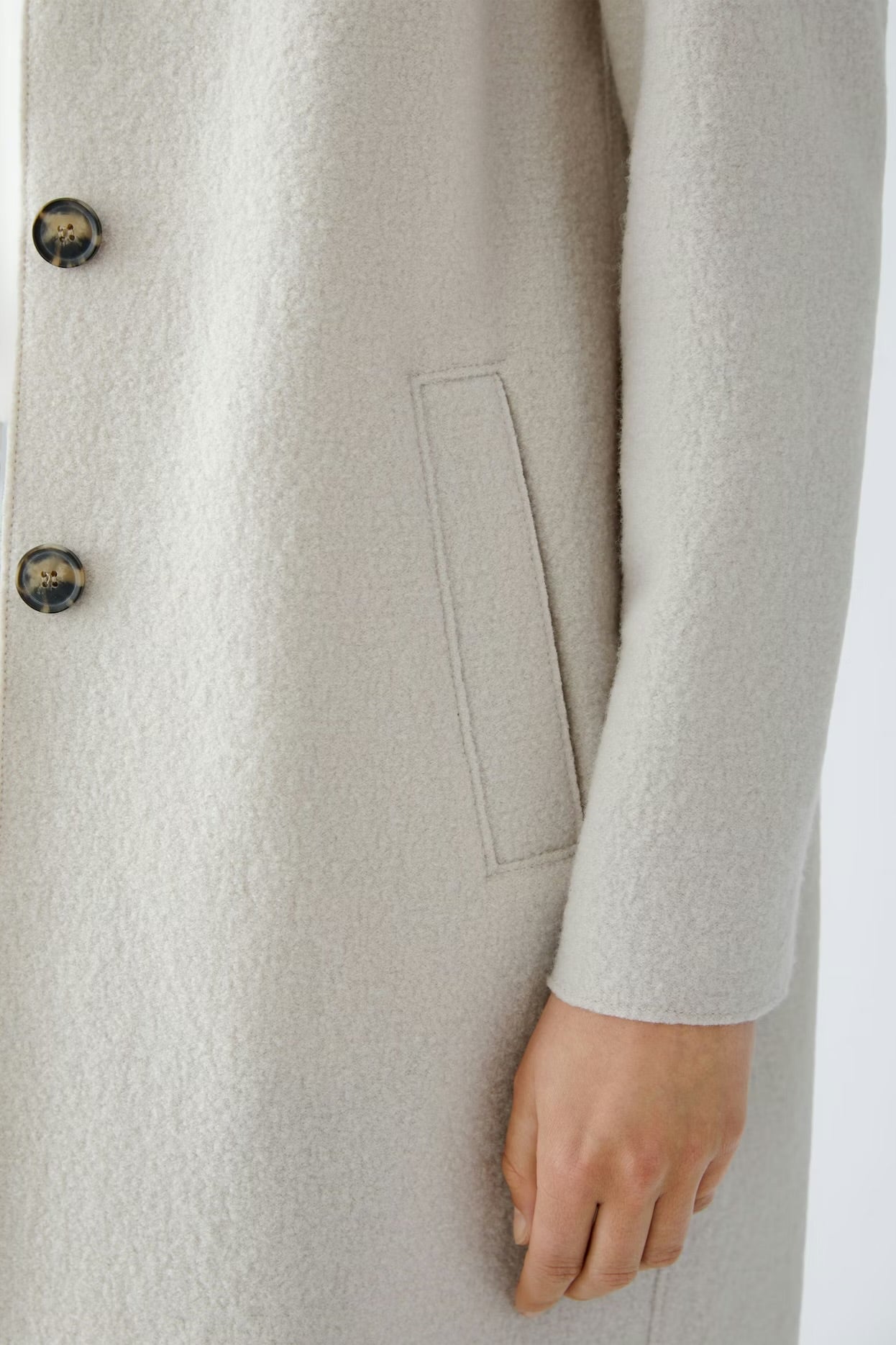 Oui Mayson Coat Stone Melange