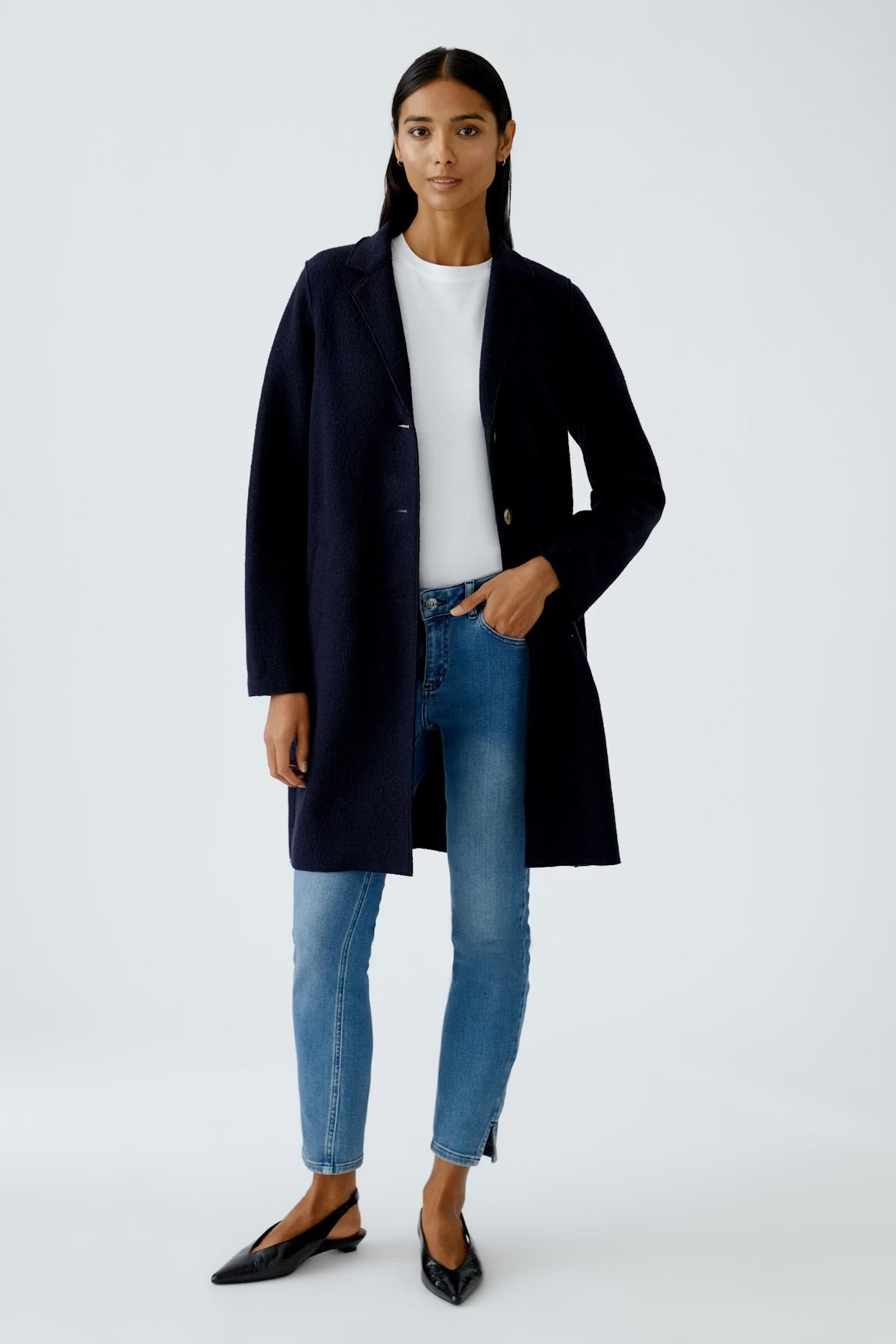 Oui Mayson Coat Navy