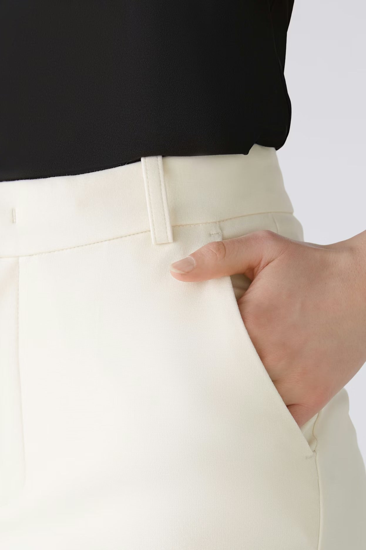 Oui Feylia Trousers Eggnog