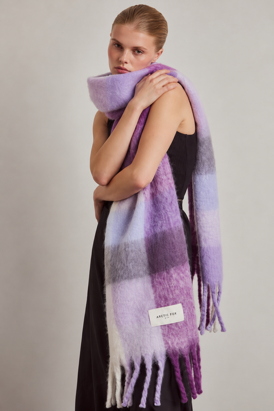 The Reykjavik Check Scarf - Wild Lilac