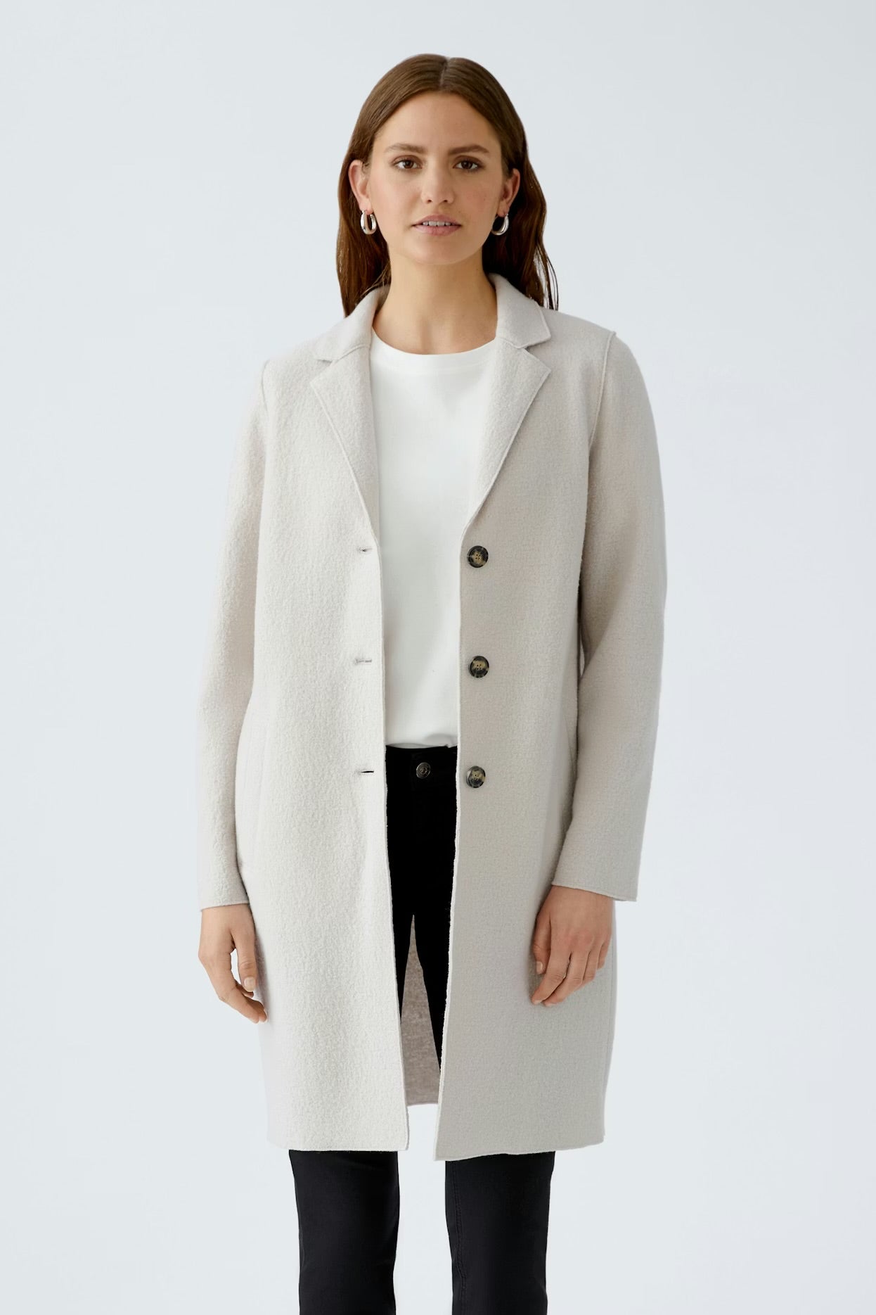 Oui Mayson Coat Stone Melange