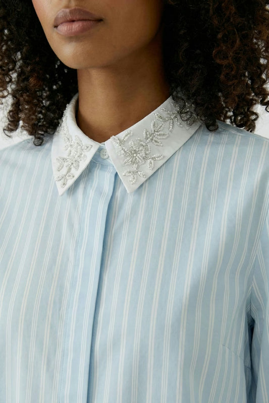 Oui Blouse Blue White