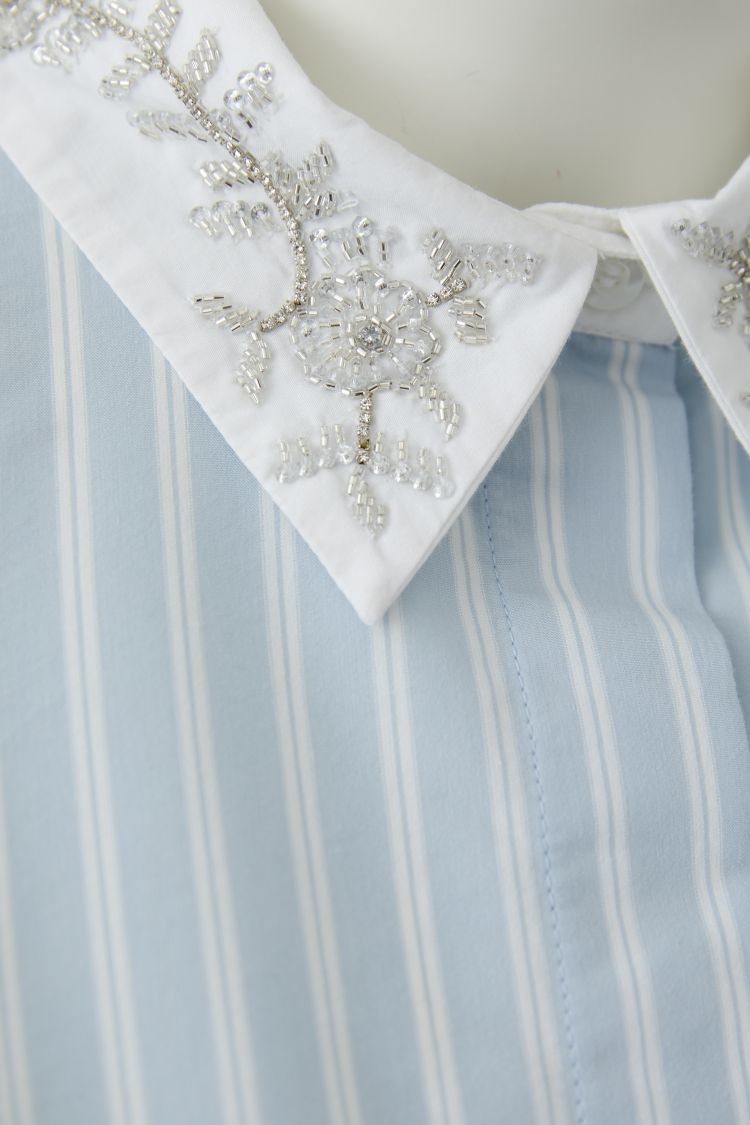 Oui Blouse Blue White